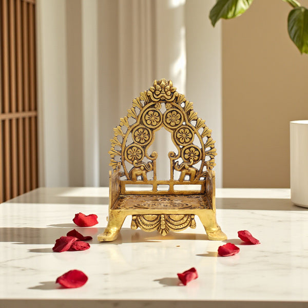 Handcrafted Brass Puja Sinhasan/Throne– Spiritual Decor Item